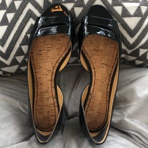 Nine West Patent Leather Peep Toe Flats